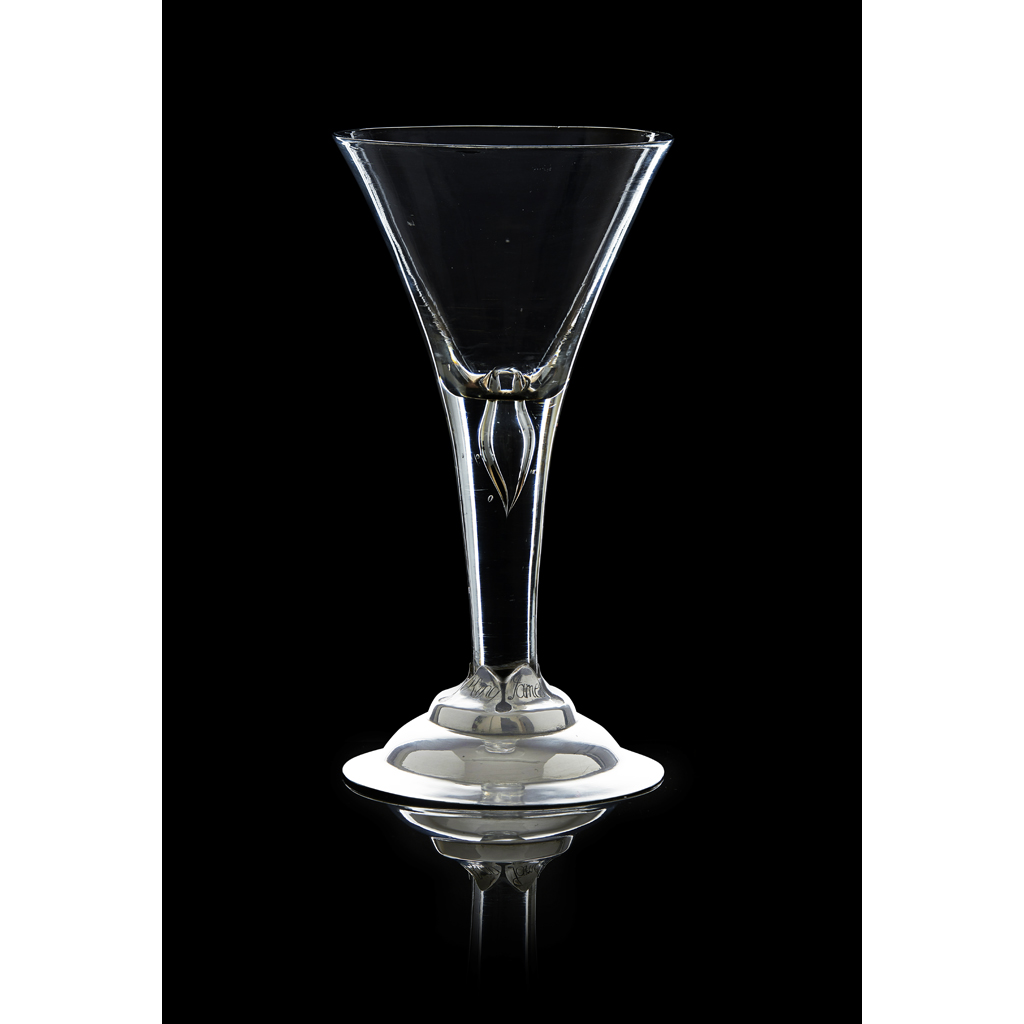 Appraisal: AN IMPORTANT SILVER MOUNTED JACOBITE WINE GLASS MOUNTS BY PATRICK