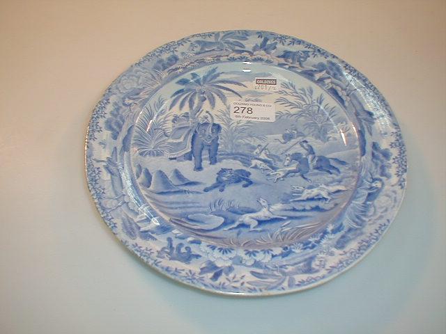 Appraisal: A Spode pottery plate from Indian Sporting Series printed in