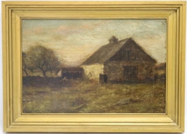 Appraisal: EDWARD M BANNISTER - MA RI ATTRIBUTION OIL PAINTING ON