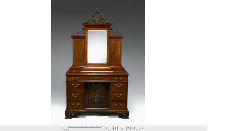 Appraisal: Early George III mahogany writing cabinetafter thomas chippendale circa