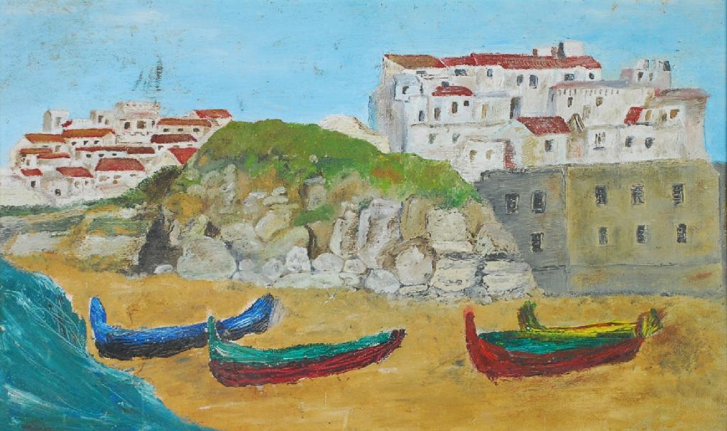 Appraisal: FRED YATES - OIL ON BOARD Coastal scene x cm