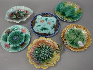 Appraisal: Six small Majolica dishes and plates dia in - in