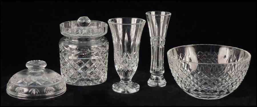 Appraisal: GROUP OF WATERFORD CRYSTAL TABLE ARTICLES Comprised of a biscuit