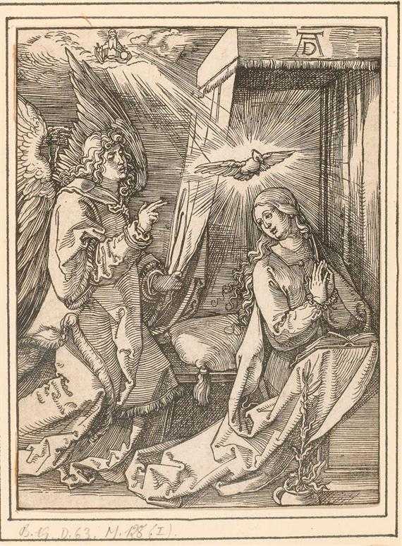 Appraisal: D RER ALBRECHT Nuremberg The Annunciation ca From Small Woodcut