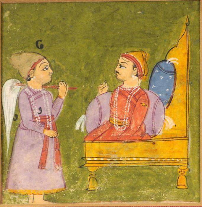 Appraisal: Indian Miniature Painting Matted and framed x in sight