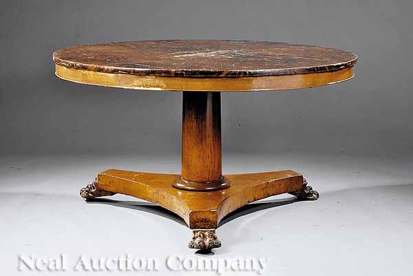 Appraisal: A William IV Yewwood Tilt-Top Center Table c a distressed