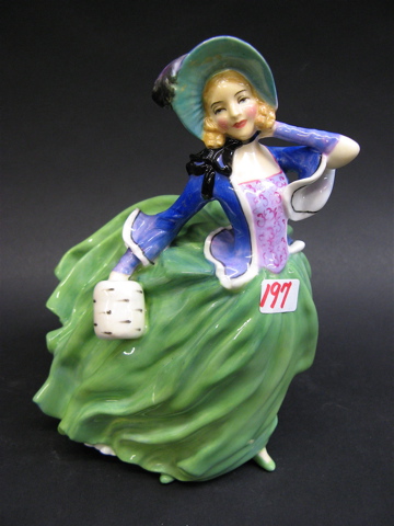 Appraisal: ROYAL DOULTON GLAZED PORCELAIN FIGURE HN Autumn Breezes blue and