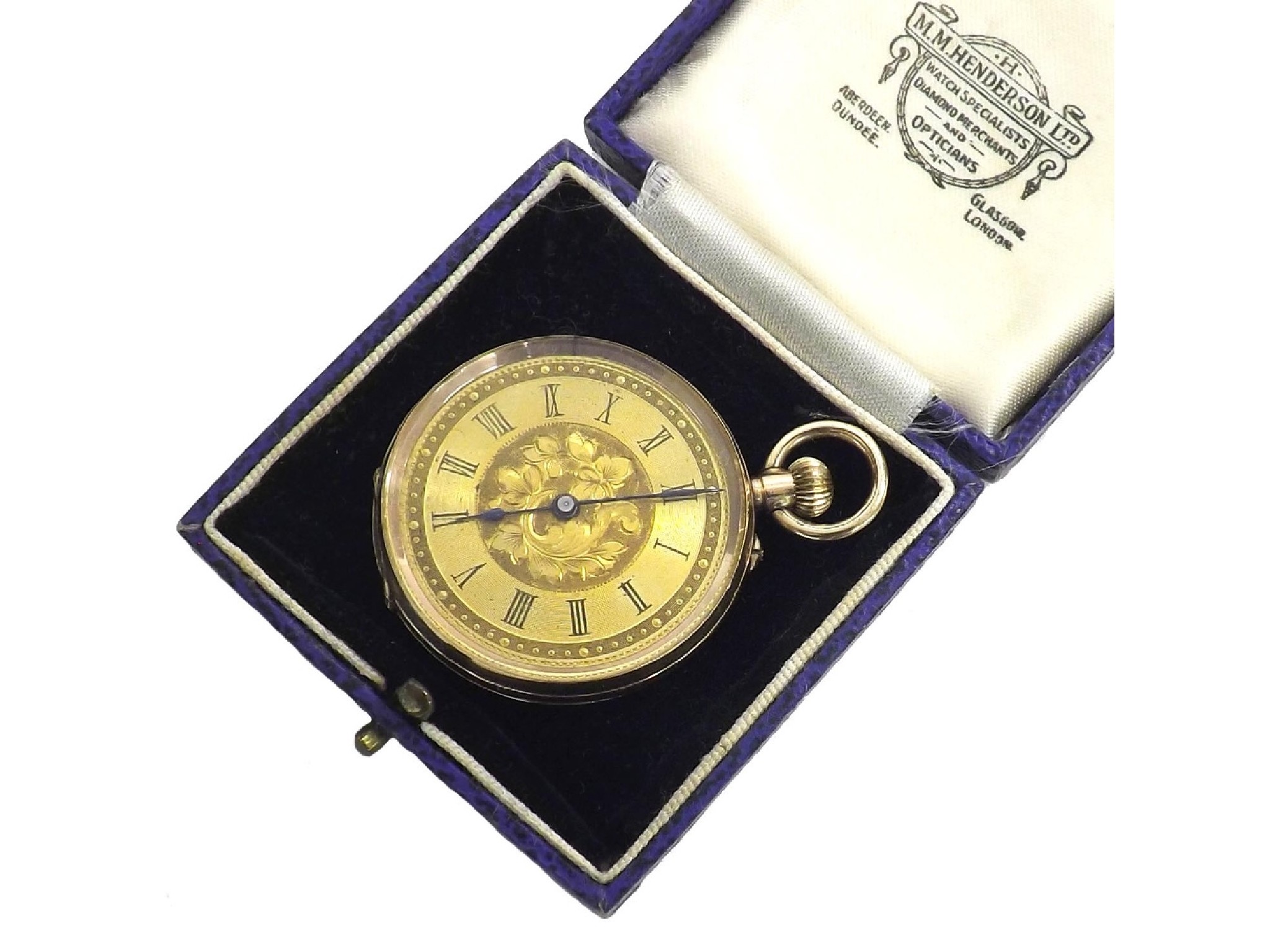 Appraisal: Continental k cylinder fob watch the gilt dial with Roman