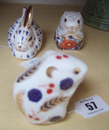 Appraisal: Three Royal Crown Derby paperweights decorated in an Imari pattern