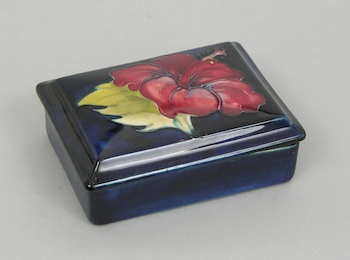 Appraisal: A Moorcroft Cigarette Box A Moorcroft cigarette box approx -