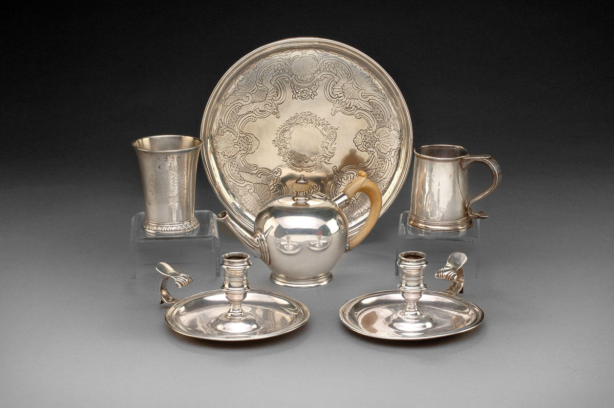 Appraisal: GEORGE I SILVER WAITER LONDON - Engraved in the center