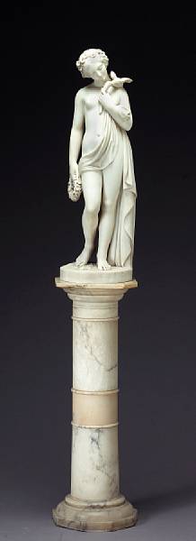 Appraisal: An Italian carved marble figure of Flora on pedestal Pietro