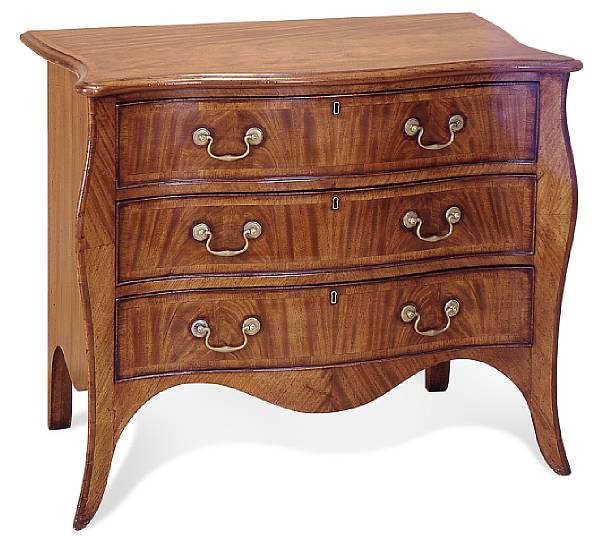 Appraisal: A George III style mahogany commode Of serpentine outline raised