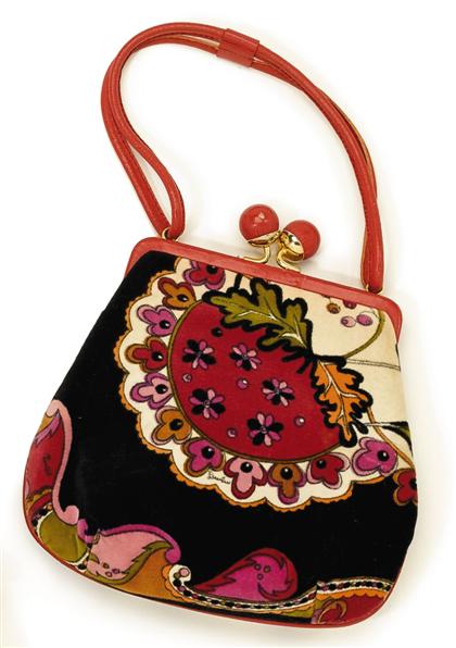 Appraisal: Emilio Pucci velvet purse s- s Shaped like an oversized