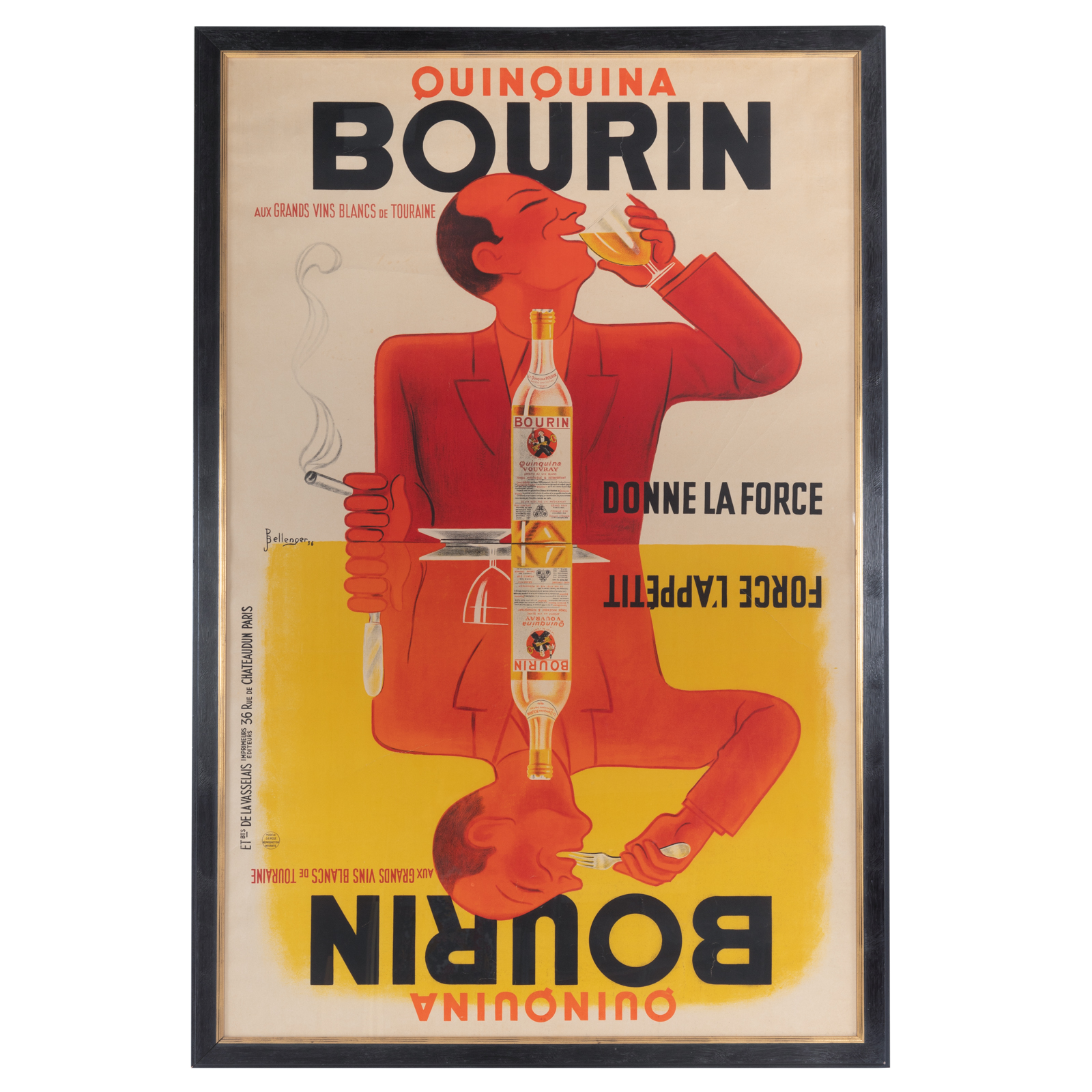 Appraisal: PIERRE BELLENGER QUINQUINA BOURIN LITHOGRAPH French b Color lithographic advertising