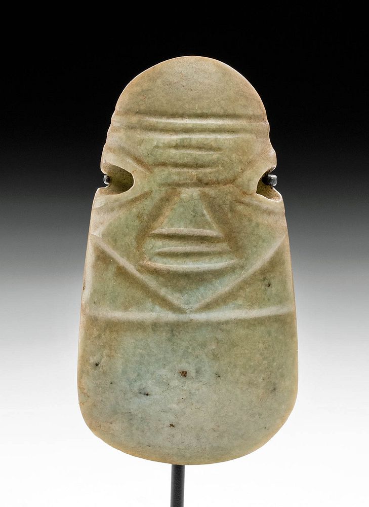 Appraisal: Costa Rican Greenstone Anthropomorphic Celt Pendant Pre-Columbian Central America Costa