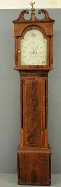 Appraisal: Chippendale mahogany tall case clock signed John F Parry Phila