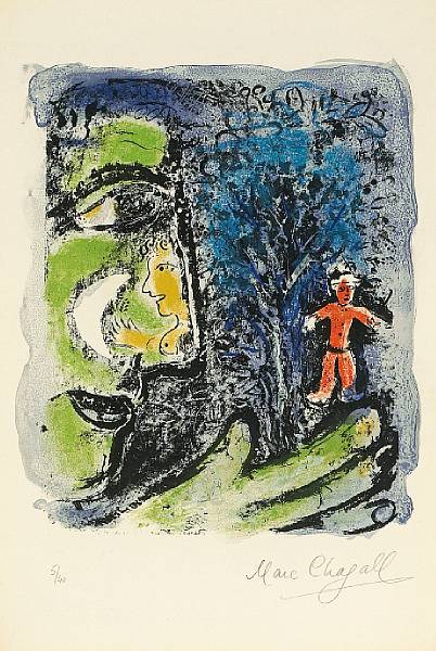 Appraisal: Marc Chagall Russian French - Profile and Red Child M