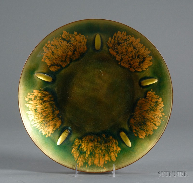 Appraisal: Edward Star Enamel Bowl Enamel on copper Retailed by Gumps