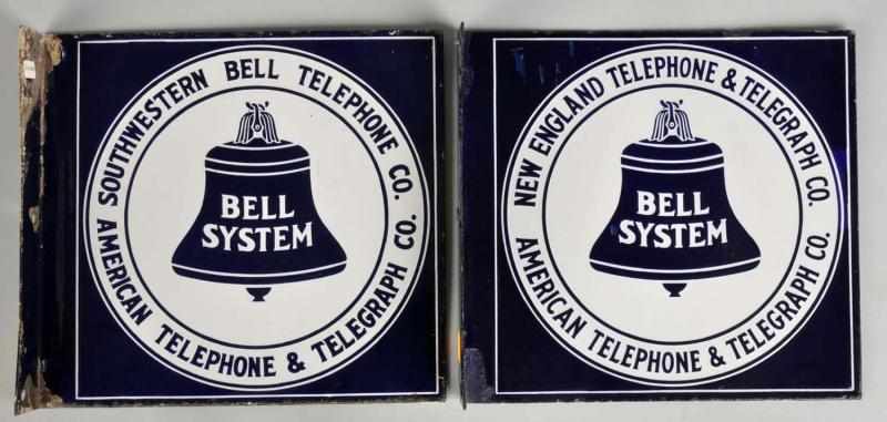 Appraisal: Lot of Bell Telephone State Flange Signs Description Porcelain Condition