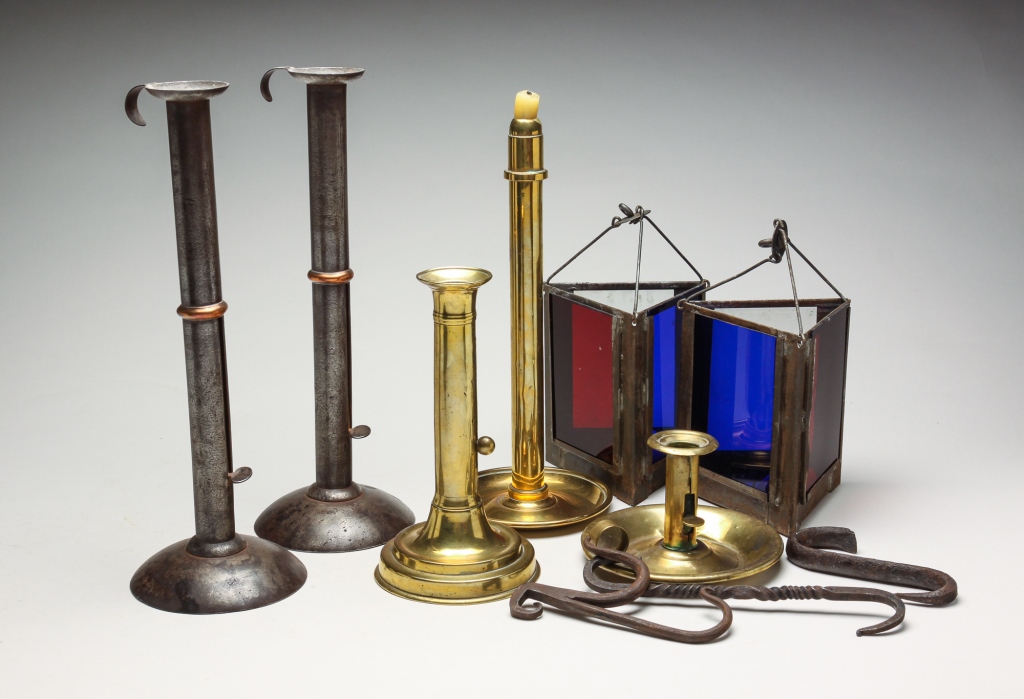 Appraisal: GROUP OF LIGHTING DEVICES AND ACCESSORIES Nineteenth and th centuries