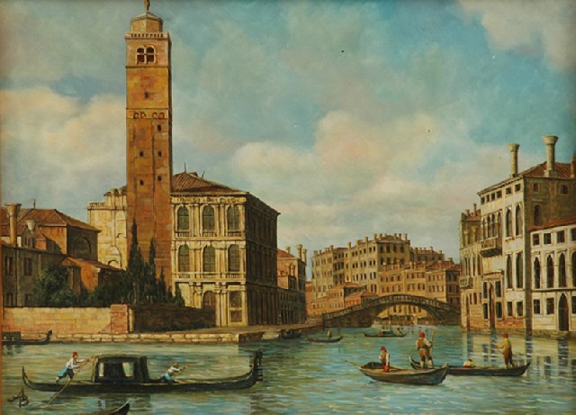 Appraisal: th century Italian School The Grand Canal Venice oil on