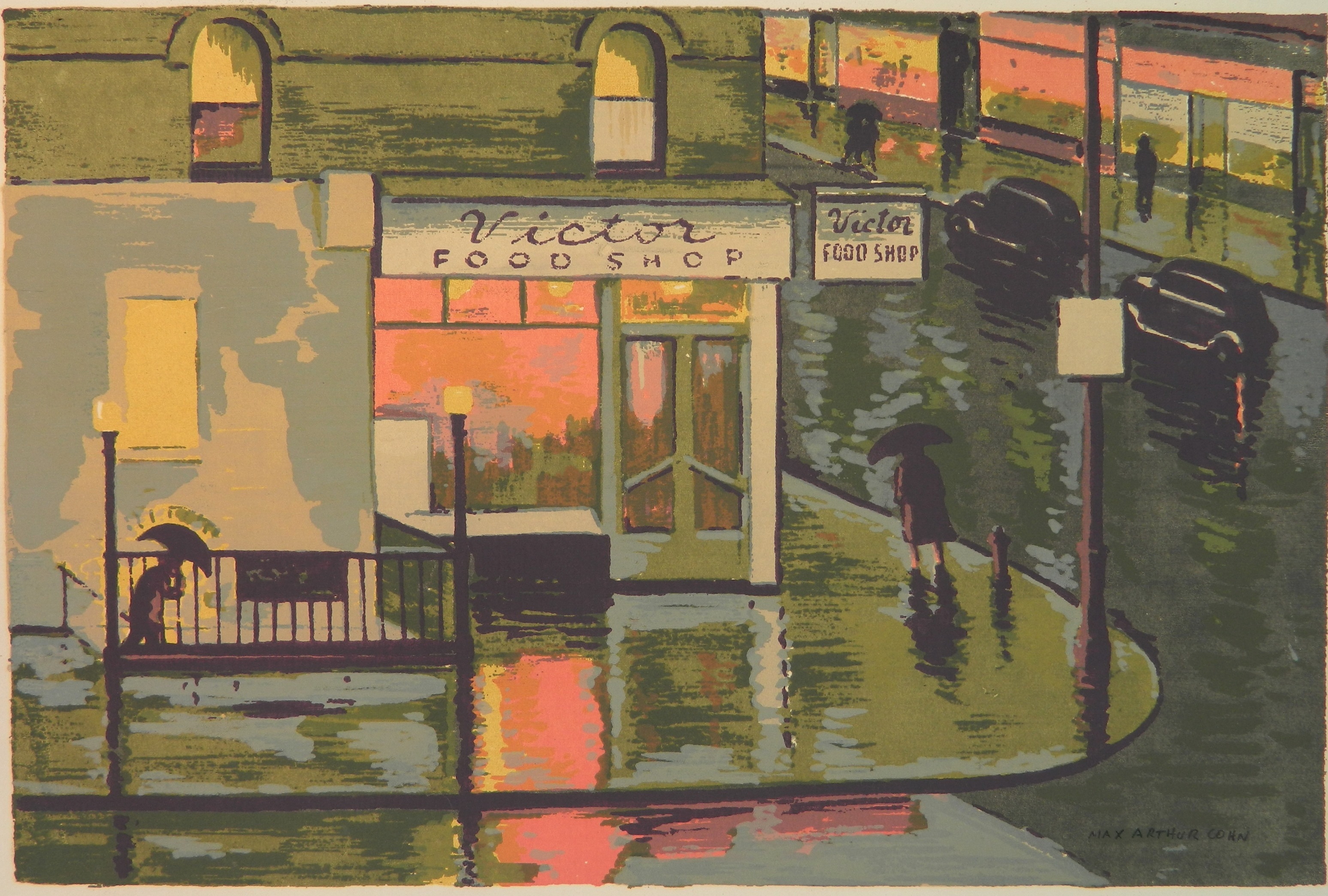 Appraisal: Max Arthur Cohn American - ''Rainy Day Victor Food Shop