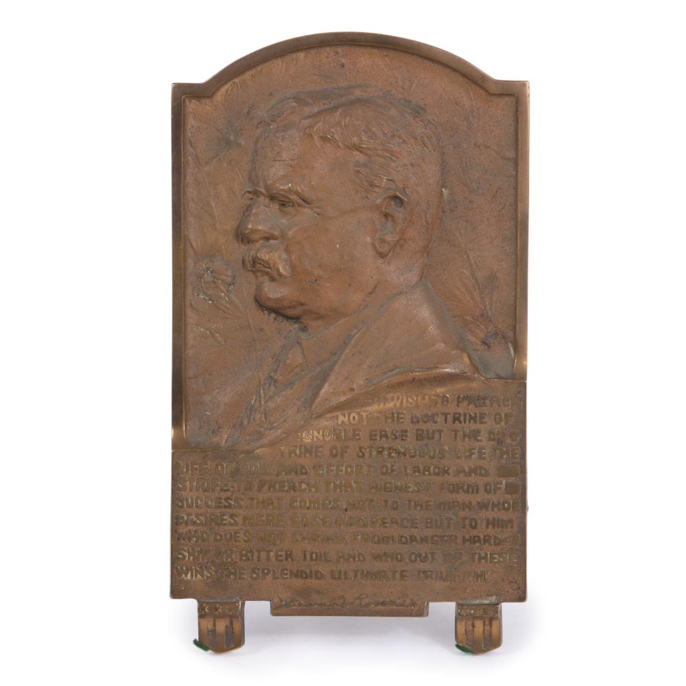 Appraisal: Sanders American Theodore Roosevelt I Wish To Preach bronze relief