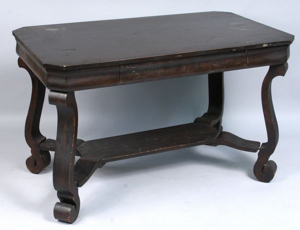 Appraisal: Empire-style mahogany library table h x l x w EST