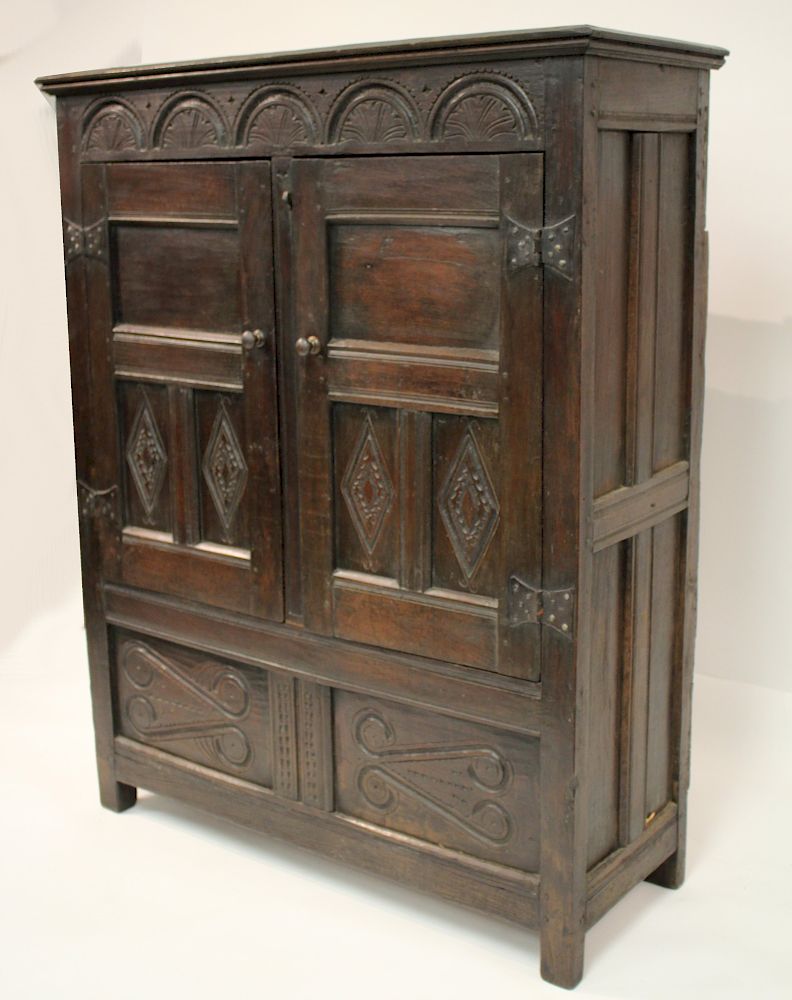 Appraisal: English Jacobean Cupboard H x W x D Selections from