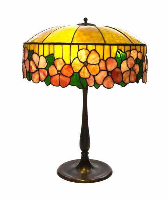 Appraisal: An American Leaded Glass Lamp attributed to Chicago Mosaic the