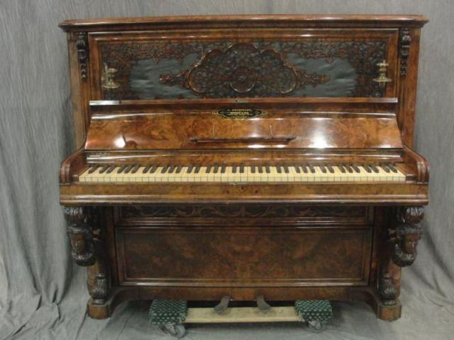 Appraisal: J Priestly Upright Piano by KIRKHAM SON London Beautifully carved