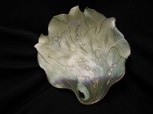 Appraisal: R S Prussia Porcelain Tiffany Finish Bowl lily of the