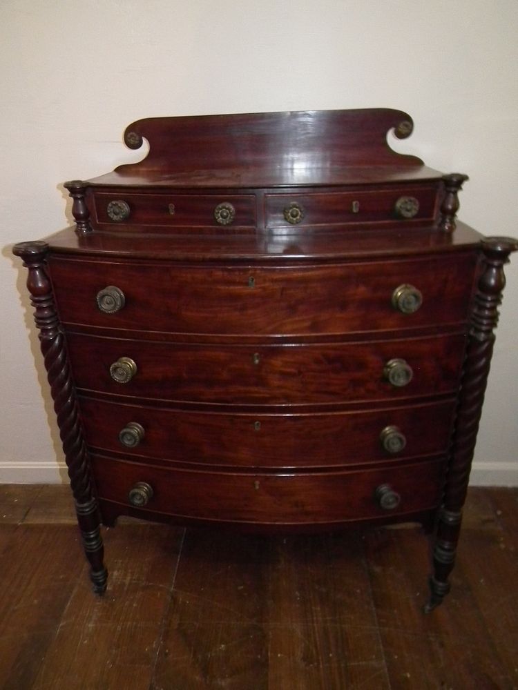 Appraisal: FEDERAL MAHOGANY TALL CHEST Fine circa Federal North Shore of