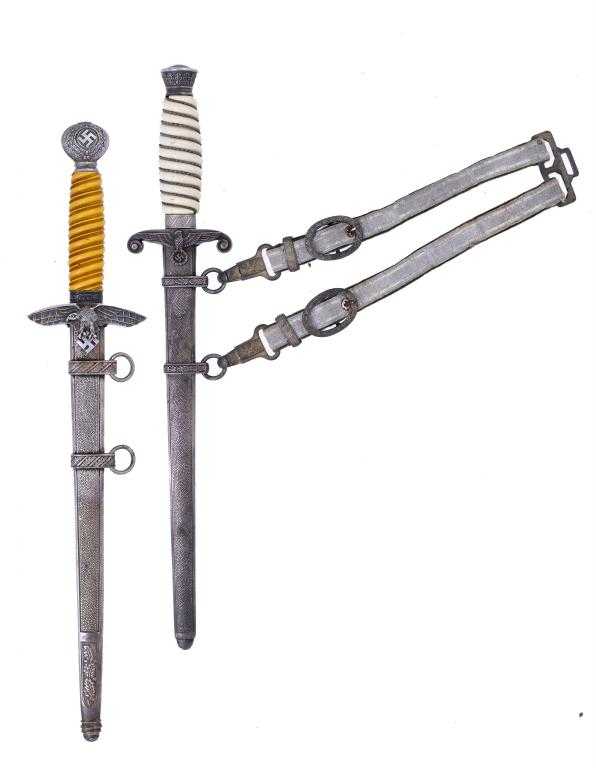 Appraisal: TWO GERMAN DAGGERS AND SCABBARDS comprising Model army dagger and