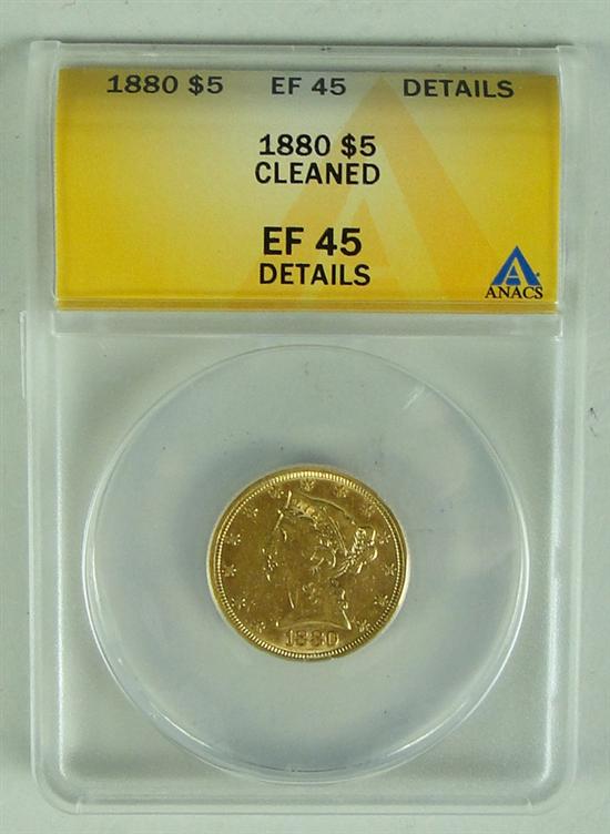 Appraisal: Liberty Gold Coin ANACS certified and graded XF cleaned