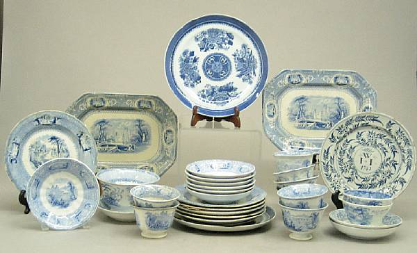 Appraisal: An assembled grouping of blue and white ceramics th th