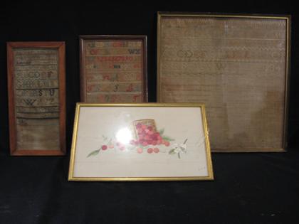 Appraisal: Group of needlework samplers Comprising four samplers Largest H in