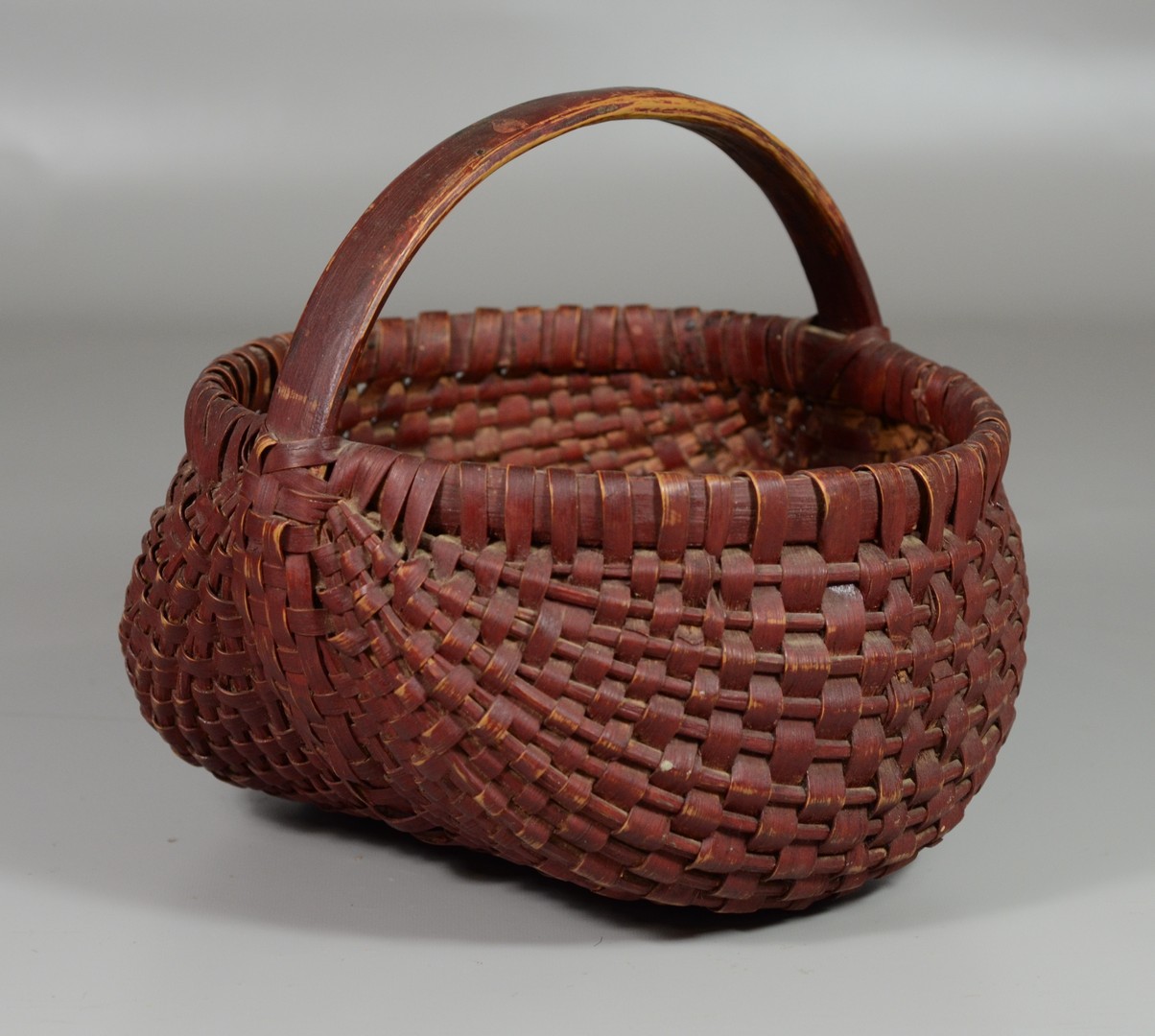 Appraisal: Dark Red Buttocks Basket l x w x h RCA