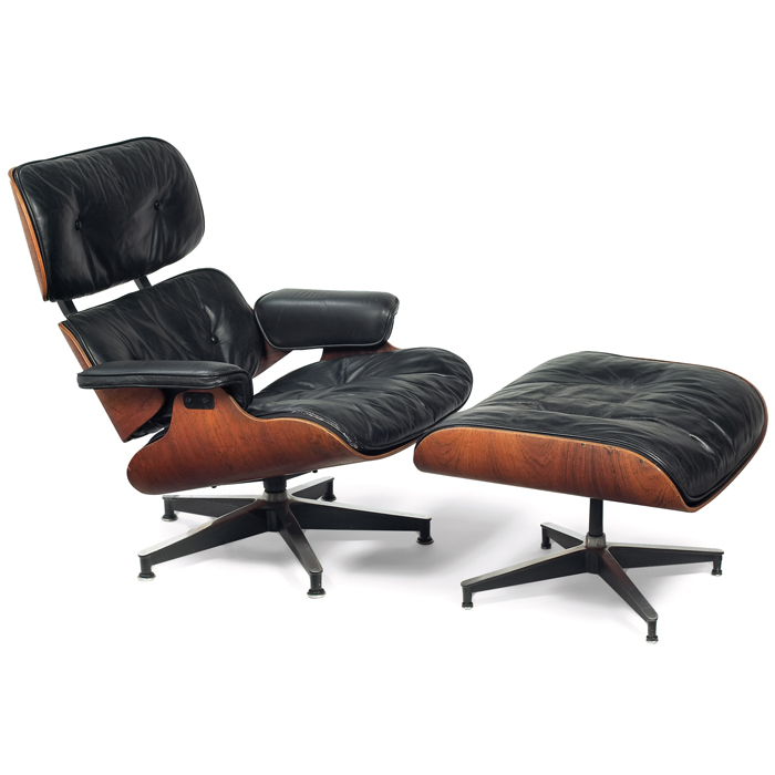 Appraisal: Charles Ray Eames lounge chair and ottoman by Herman Miller