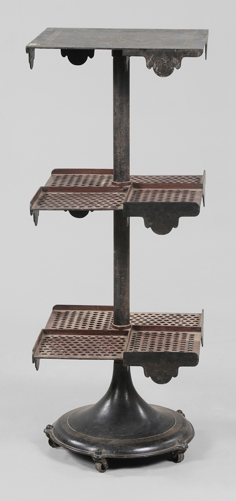 Appraisal: Revolving Three-Tier Hardware Stand American late th early th century