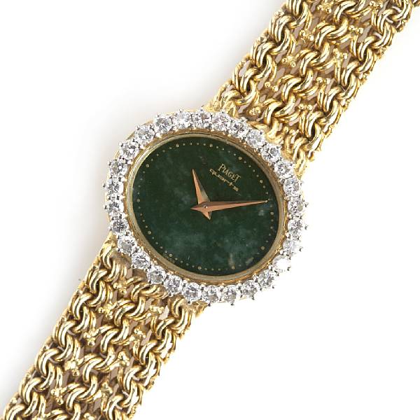 Appraisal: Piaget A ladies k gold oval cased quartz bracelet watch