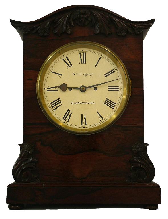 Appraisal: Rosewood double fusee bracket clock the movement striking on a