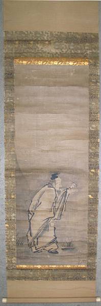 Appraisal: Various artists two hanging scrolls The first a painting in