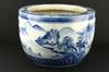 Appraisal: JARDINIERE - Circa Japanese blue and white porcelain jardiniere Floral