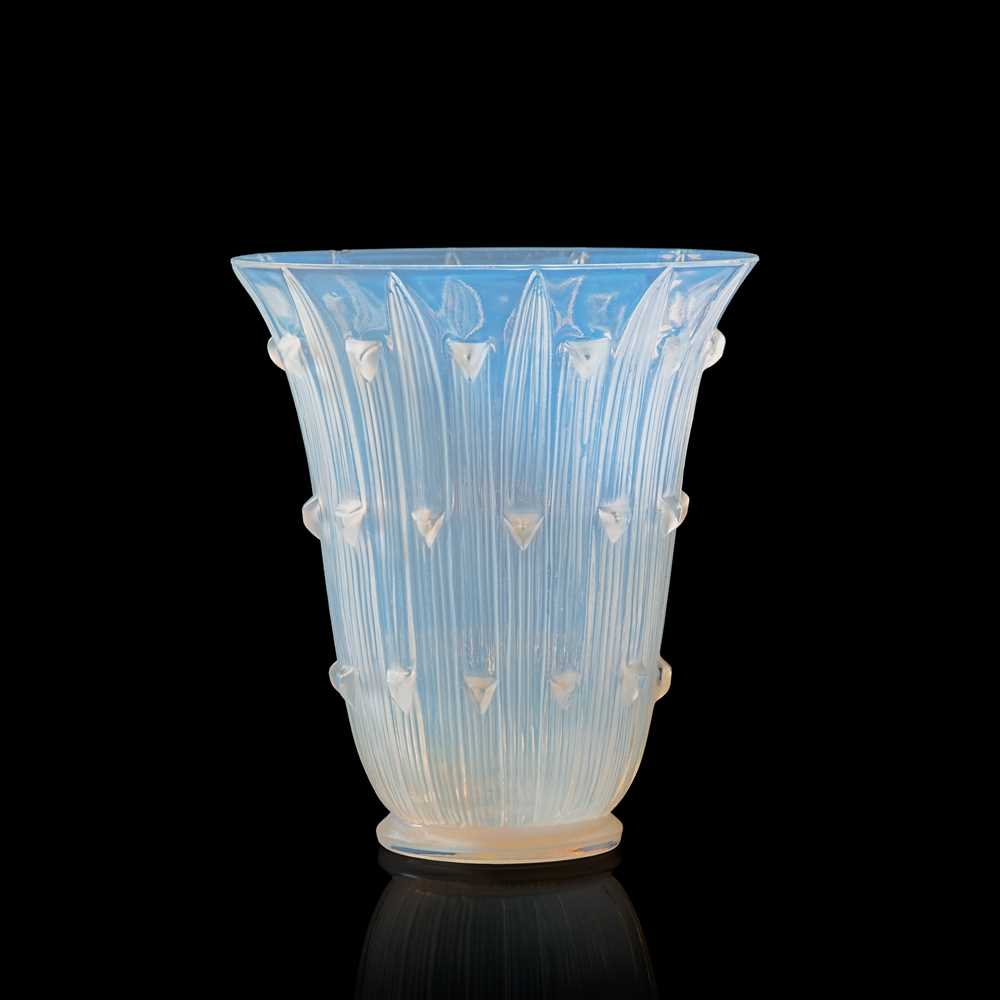 Appraisal: REN LALIQUE FRENCH - BELLIS VASE NO designed opalescentstencilled R