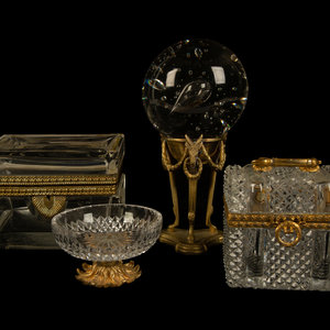 Appraisal: A Group of Four French Glass and Gilt Metal Mounted