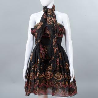 Appraisal: Zandra Rhodes cocktail dress with wrap Zandra Rhodes cocktail dress