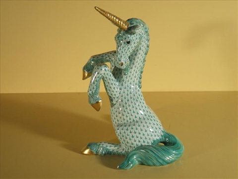 Appraisal: HEREND PORCELAIN MODEL OF A LARGE UNICORN Blue printed mark