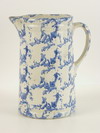 Appraisal: PITCHER - th C stoneware pitcher blue sponge decorated on